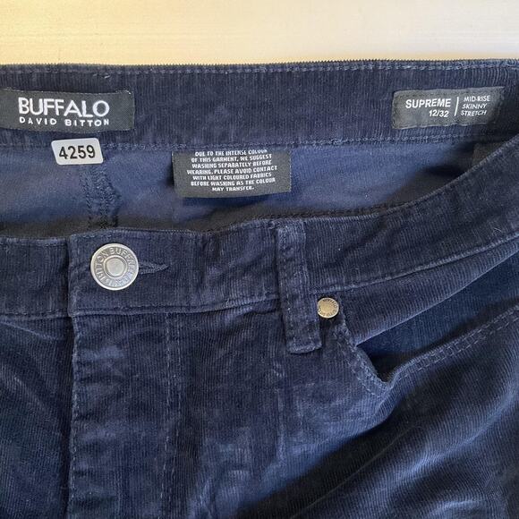 Buffalo David Bitton Women Pants 12/32 Navy Corduroy Supreme Button 32" Inseam - Picture 2 of 11